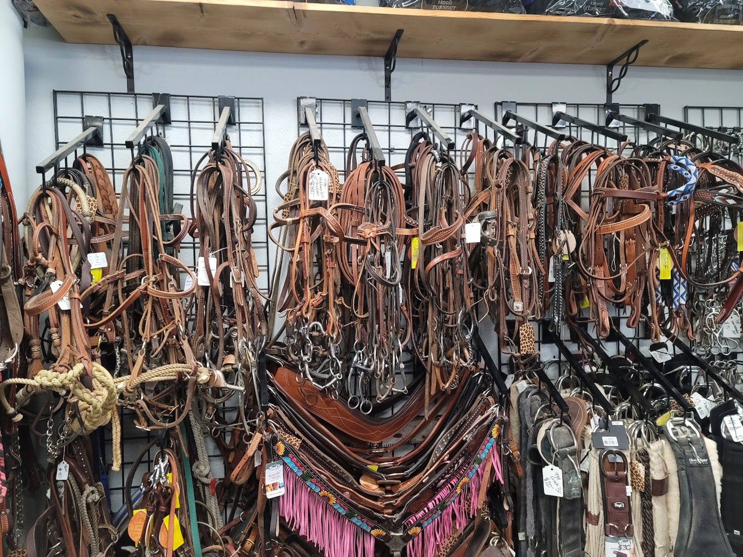 Leather saddles and tack at R Ranch Enterprises in Caldwell, Idaho